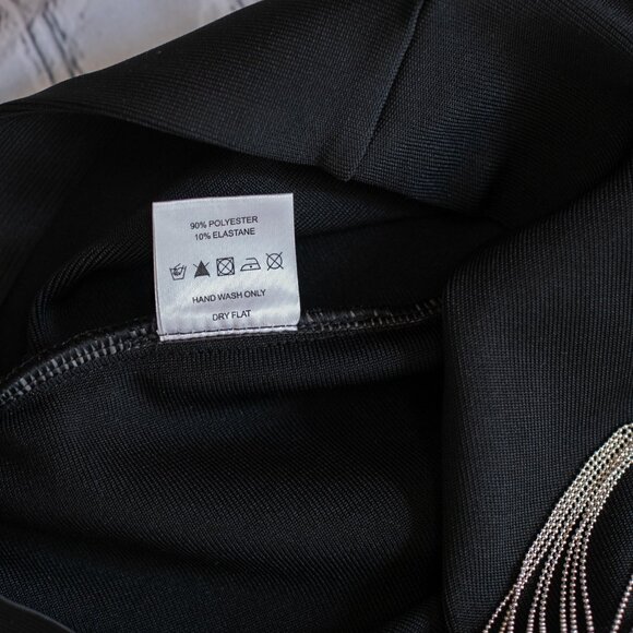 NWOT Akira Rhinestone Fringe Trim Shorts Haigh Waist Black Size XL - Picture 12 of 16